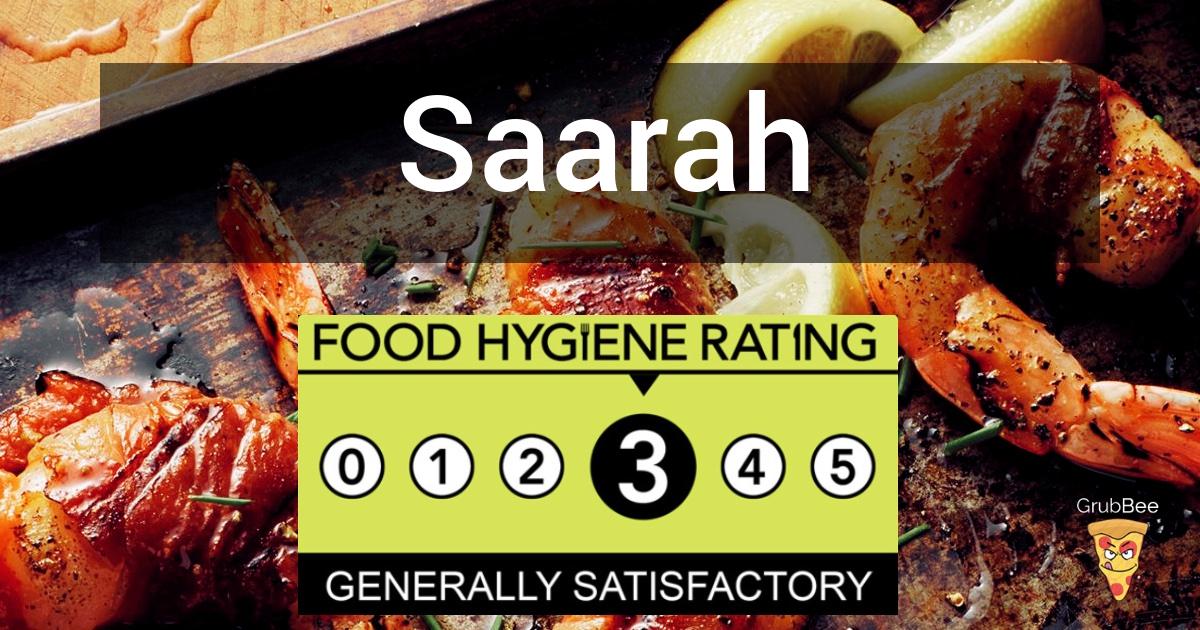 Saarah In Trafford Food Hygiene Rating